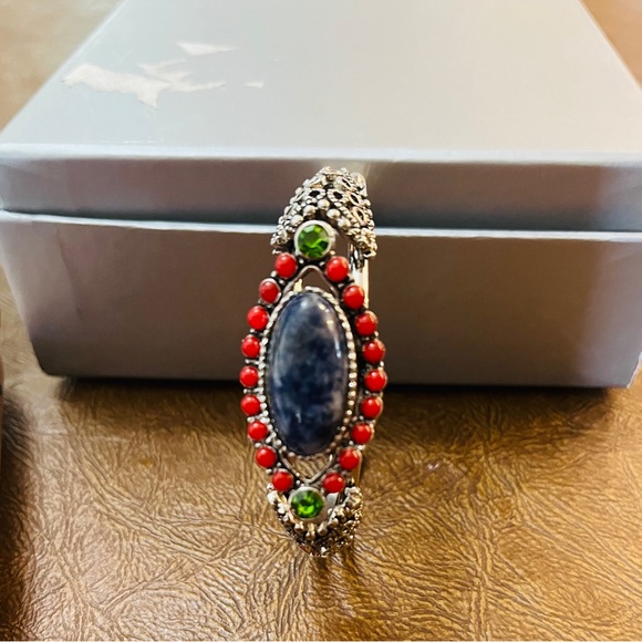 Western engraved style stainless steel cuff bracelet adjustable  , 7 in. Wrist - Picture 10 of 10